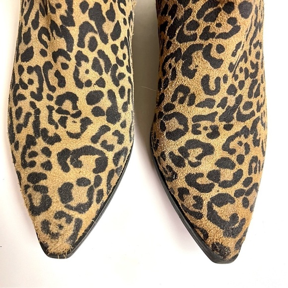 Marc Fisher Missir Women's Shoes Brown Leather Leopard Print Chelsea Boots 7.5M - Picture 5 of 9